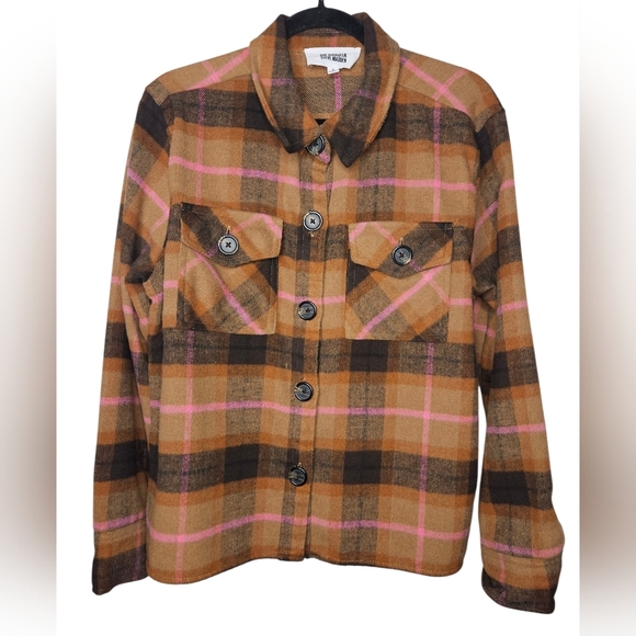 BB Dakota Steve Madden Plaid Shacket, Size Large, EUC - Picture 4 of 10